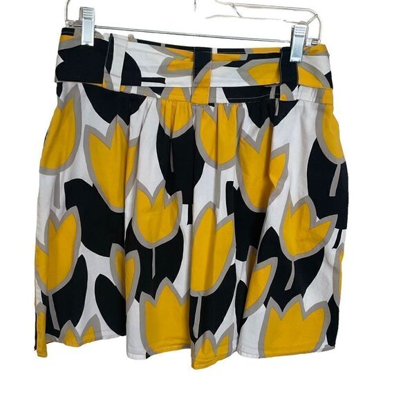 SPEECHLESS Knee Length Flared Skirt Black Yellow White Size 11 - Picture 6 of 11